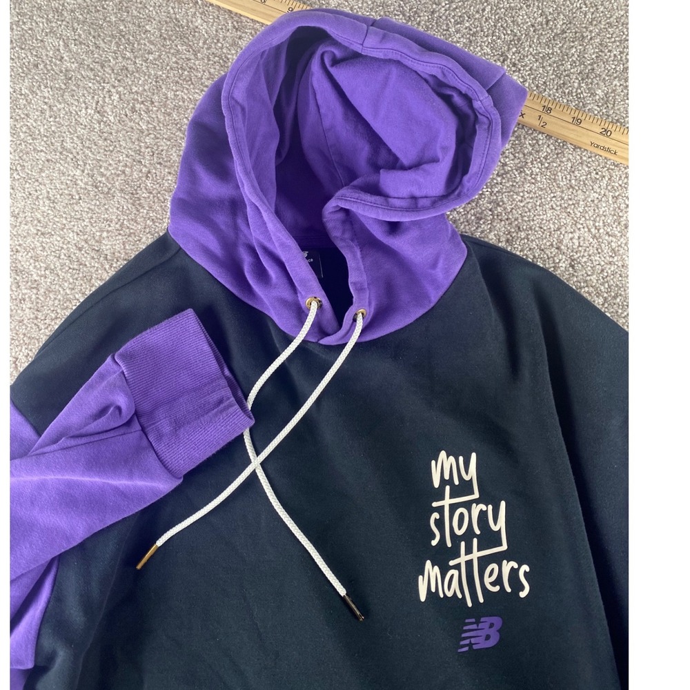New Balance My Story Matters Hoodie Mens XL Black Purple Black History Month